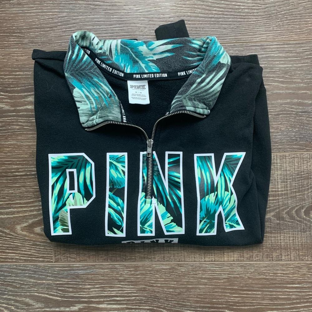 Pink Pullover With Hawaiian Palms